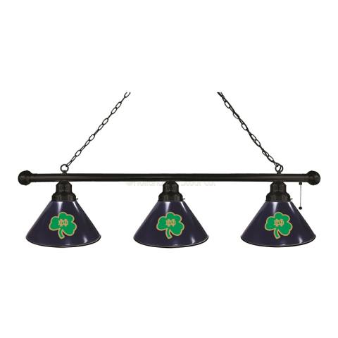 Notre Dame Shamrock 3 Shade Black Billiard Light