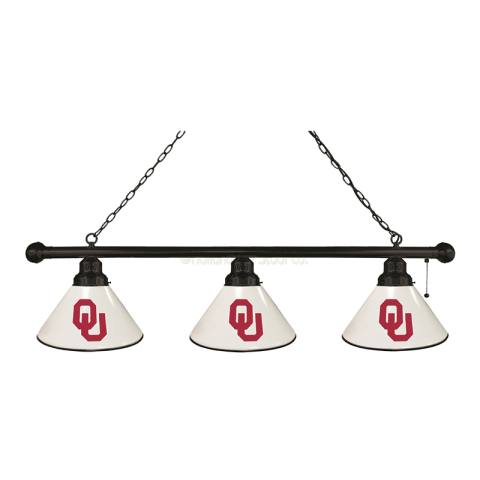 Oklahoma Sooners 3 Shade Black Billiard Light