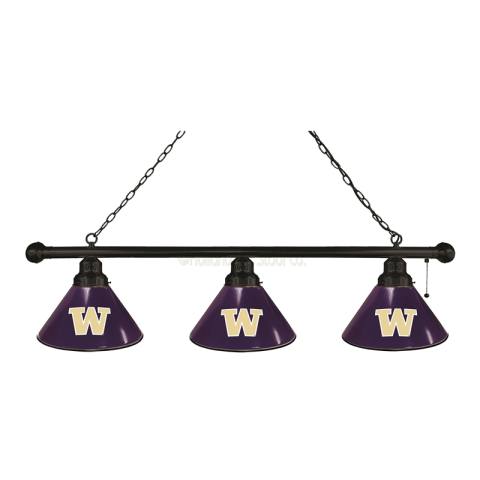 Washington Huskies 3 Shade Black Billiard Light