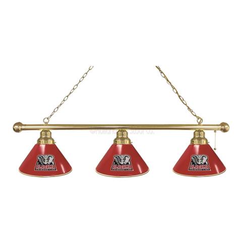 Alabama Crimson Tide 3 Shade Elephant Brass Billiard Light