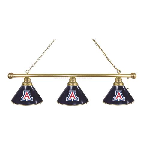 Arizona Wildcats 3 Shade Brass Billiard Light