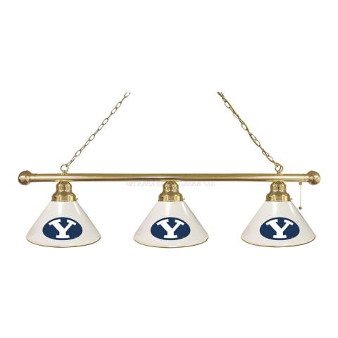 BYU Cougars 3 Shade Brass Billiard Light