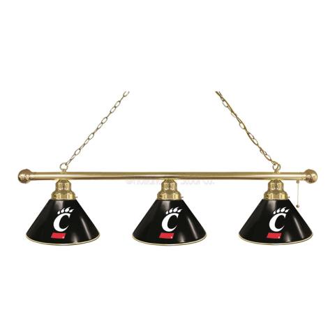 Cincinnati Bearcats 3 Shade Brass Billiard Light