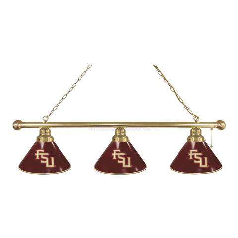 Florida State Seminoles 3 Shade Script Brass Billiard Light