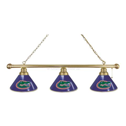 Florida Gators 3 Shade Brass Billiard Light