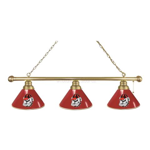 Georgia Bulldogs 3 Shade Bulldog Brass Billiard Light