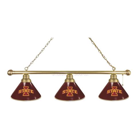 Iowa State Cyclones 3 Shade Brass Billiard Light