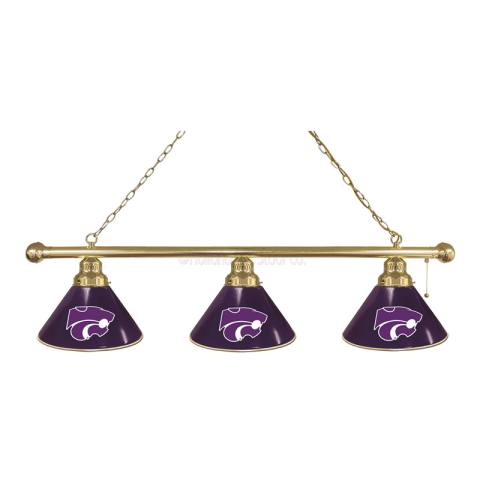 Kansas State Wildcats 3 Shade Brass Billiard Light