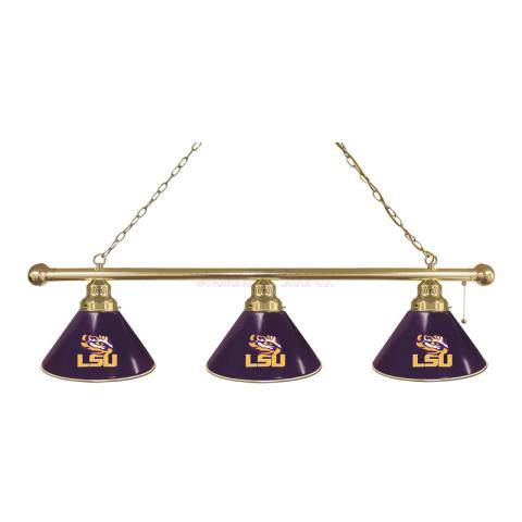 LSU Tigers 3 Shade Brass Billiard Light