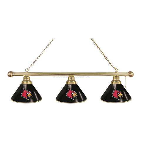 Louisville Cardinals 3 Shade Brass Billiard Light