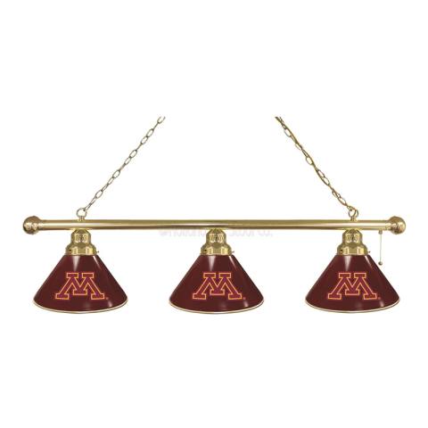 Minnesota Gophers 3 Shade Brass Billiard Light