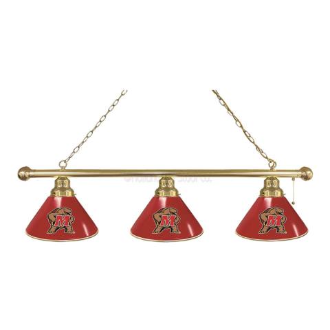 Maryland Terrapins 3 Shade Brass Billiard Light