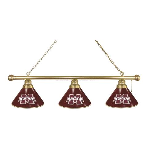 Mississippi State Bulldogs 3 Shade Brass Billiard Light