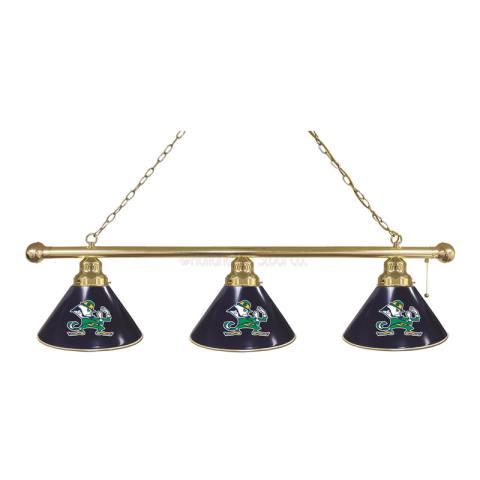 Notre Dame Leprechaun 3 Shade Brass Billiard Light