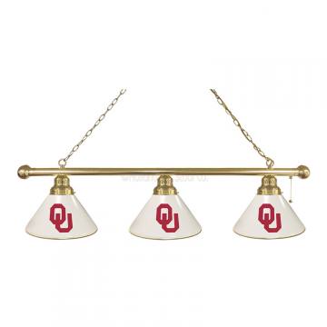 Oklahoma Sooners 3 Shade Brass Billiard Light