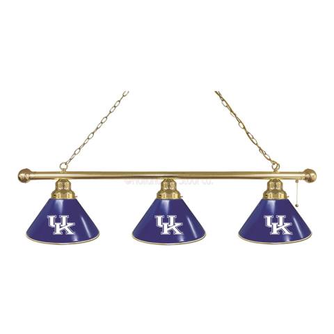 Kentucky Wildcats 3 Shade UK Brass Billiard Light