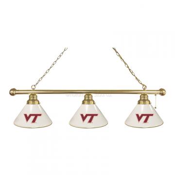 Virginia Tech Hokies 3 Shade Brass Billiard Light