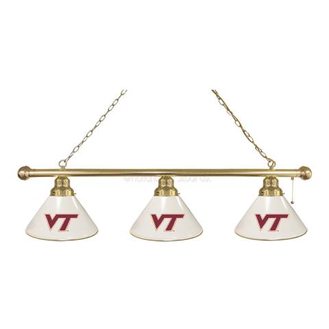 Virginia Tech Hokies 3 Shade Brass Billiard Light