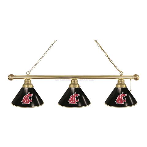 Washington State Cougars 3 Shade Brass Billiard Light