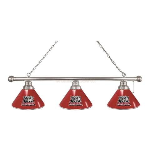 Alabama Crimson Tide 3 Shade Elephant Chrome Billiard Light