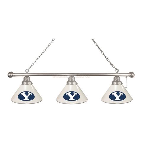 BYU Cougars 3 Shade Chrome Billiard Light