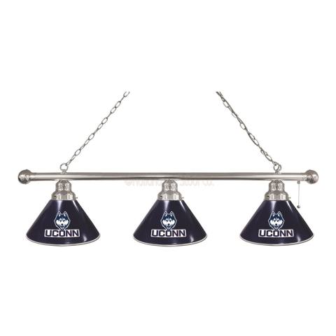 UCONN Huskies 3 Shade Chrome Billiard Light