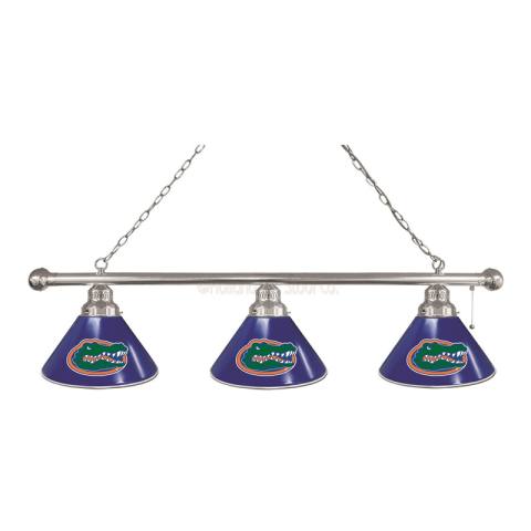 Florida Gators 3 Shade Chrome Billiard Light