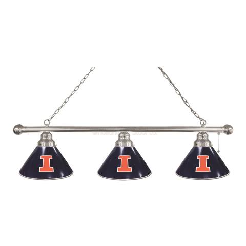 Illinois Fighting Illini 3 Shade Chrome Billiard Light