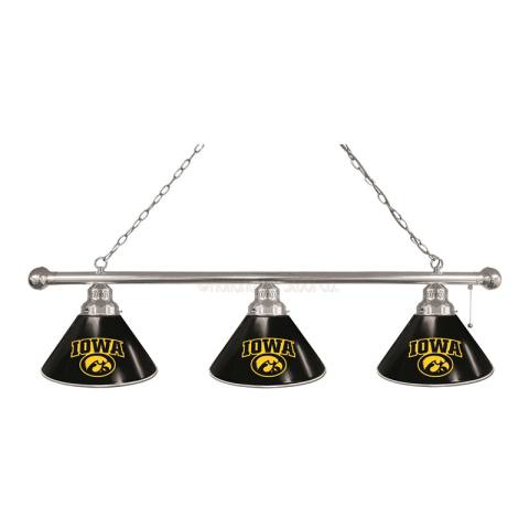 Iowa Hawkeyes 3 Shade Chrome Billiard Light