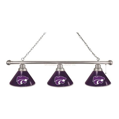 Kansas State Wildcats 3 Shade Chrome Billiard Light