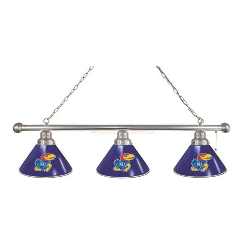 Kansas Jayhawks 3 Shade Chrome Billiard Light