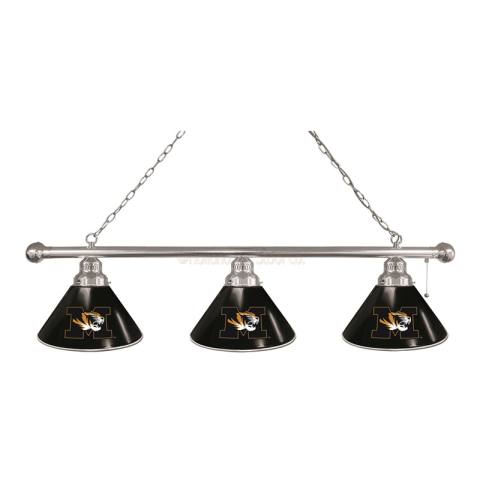 Missouri Tigers 3 Shade Chrome Billiard Light