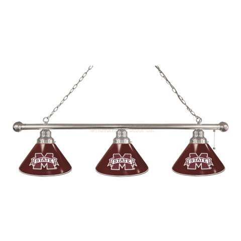 Mississippi State Bulldogs 3 Shade Chrome Billiard Light