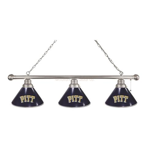 Pittsburgh Panthers 3 Shade Chrome Billiard Light