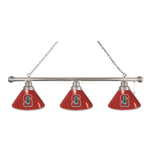 Stanford Cardinal 3 Shade Chrome Billiard Light