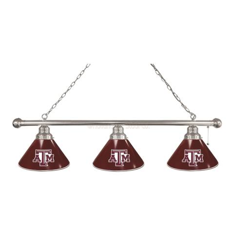 Texas A&M Aggies 3 Shade Chrome Billiard Light