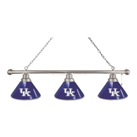 Kentucky Wildcats 3 Shade UK Chrome Billiard Light