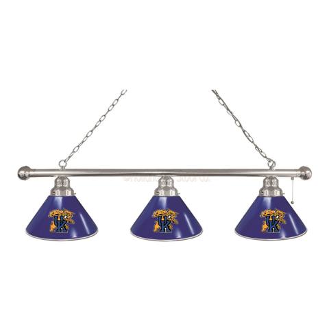 Kentucky Wildcats 3 Shade Cat Chrome Billiard Light