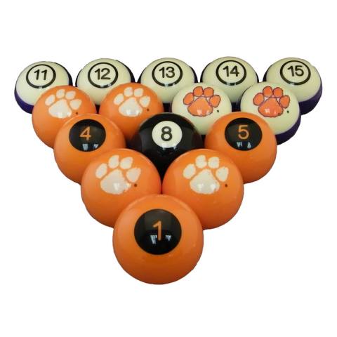 Clemson Tigers Pool Ball Set