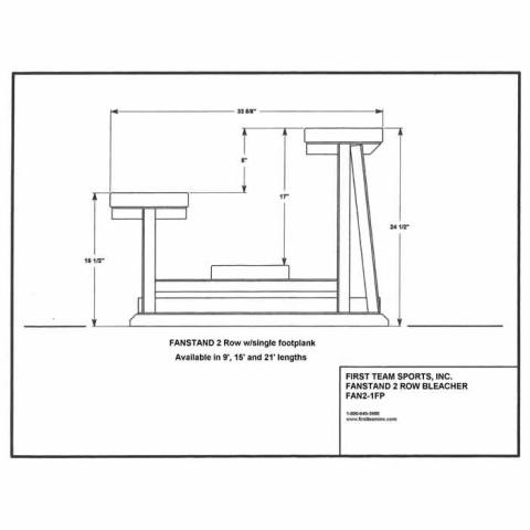 First Team Fanstand Outdoor Bleacher - 2 Row/1Plank