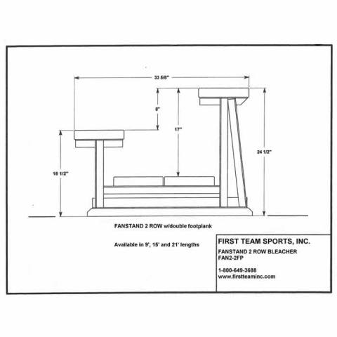First Team Fanstand Outdoor Bleacher - 2 Row/2 Plank