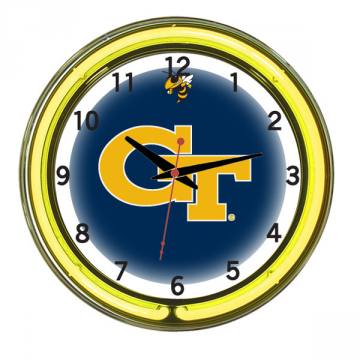 Georgia Tech Yellow Jackets 18 Inch Neon Clock