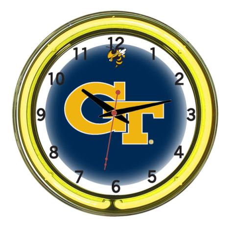 Georgia Tech Yellow Jackets 18 Inch Neon Clock