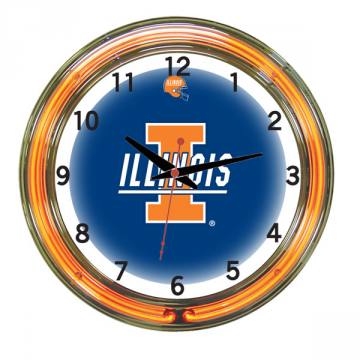 Illinois Fighting Illini 18 Inch Neon Clock