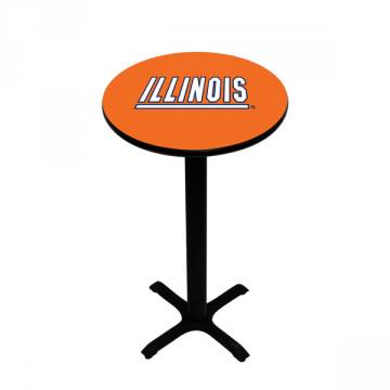 Illinois Fighting Illini Black Pub Table