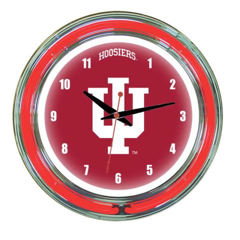 Indiana Hoosiers Neon Wall Clock