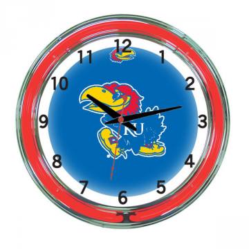 Kansas Jayhawks 18 Inch Neon Clock