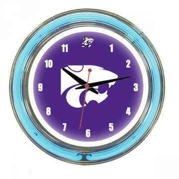Kansas State Wildcats 14 Inch Neon Clock