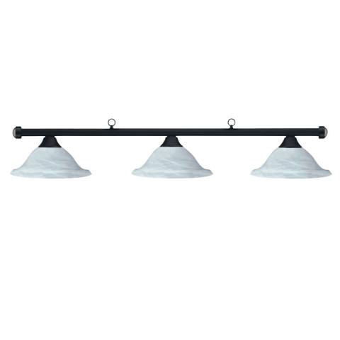 HJ Scott Matte Black Billiard Light - Alabaster White  Glass  Shade