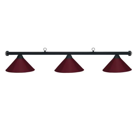 HJ Scott Matte Black Billiard Light - Burgandy Shade